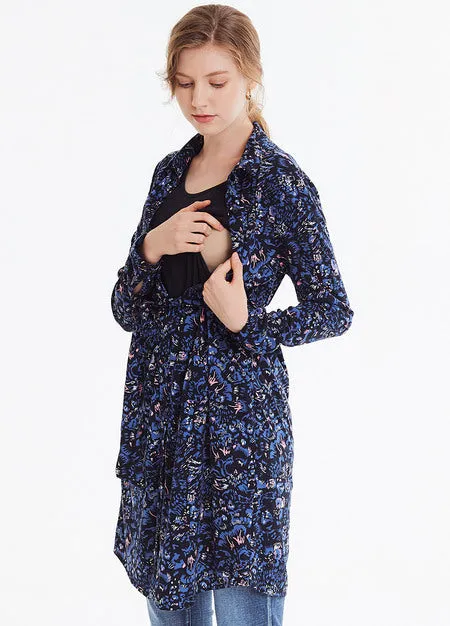 192065B Maternity & Nursing Printed Shirt Dress