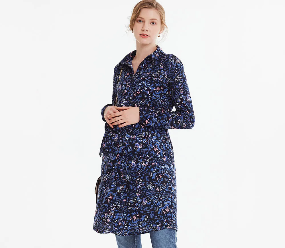 192065B Maternity & Nursing Printed Shirt Dress
