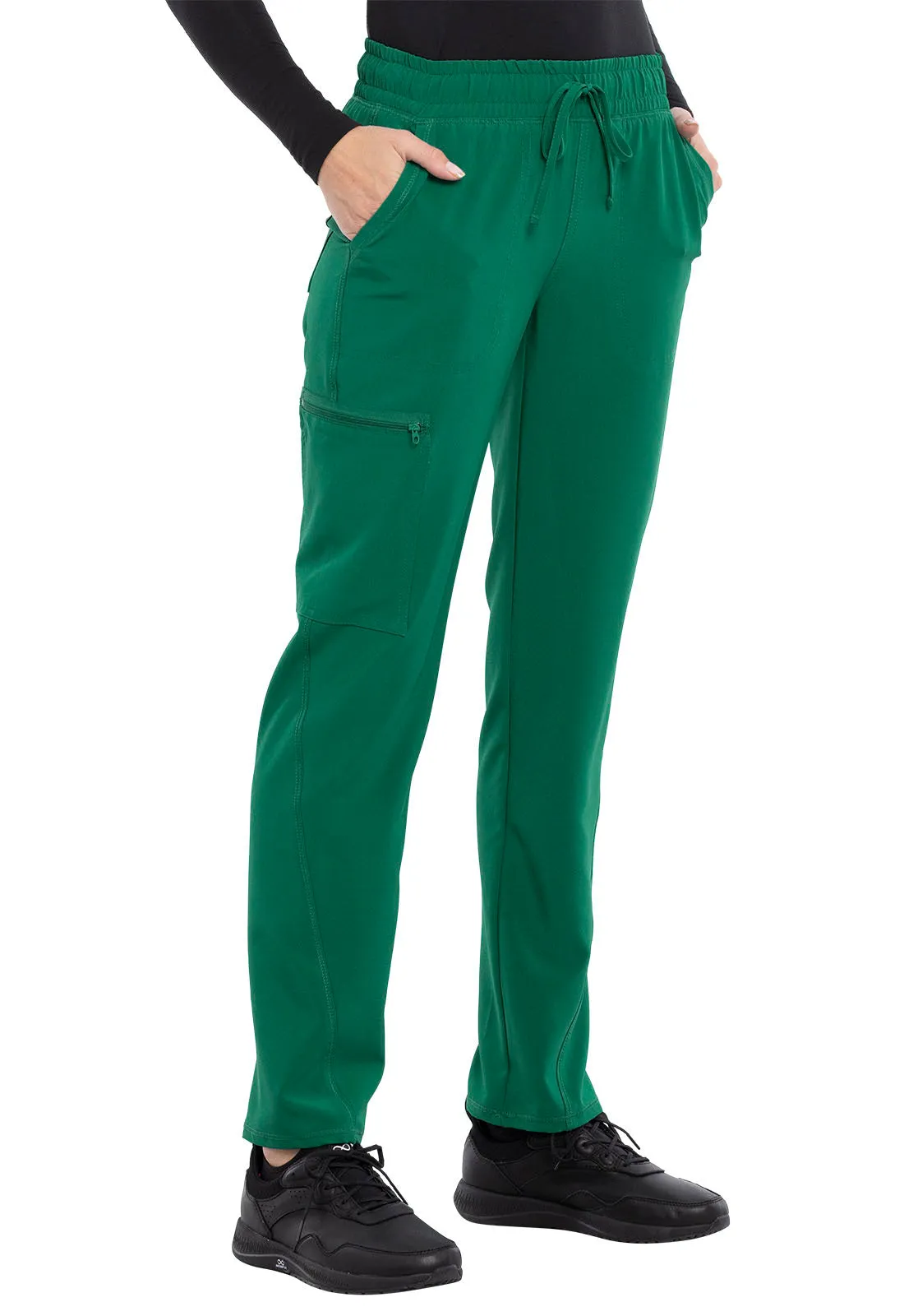 Allura CKA184 Mid Rise Drawstring Tapered Leg Pants Hunter Green
