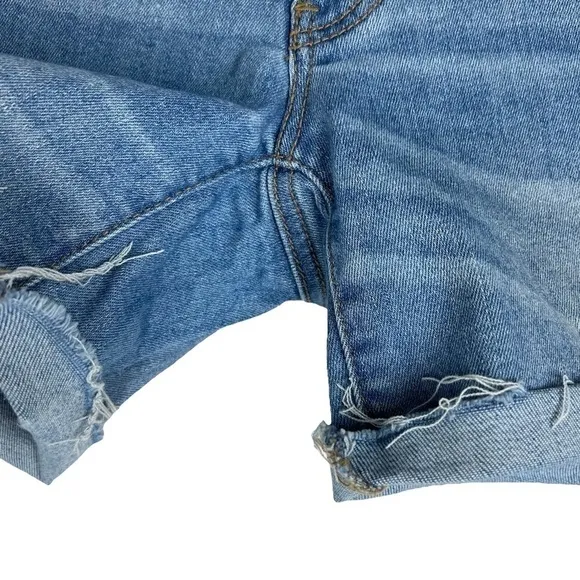 AMERICAN EAGLE Midi Jean Shorts Distressed Cut Off Super Super Stretch Size 4