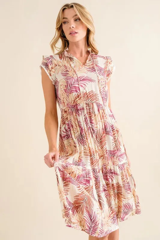 And The Why Boho Printed Tiered Dress