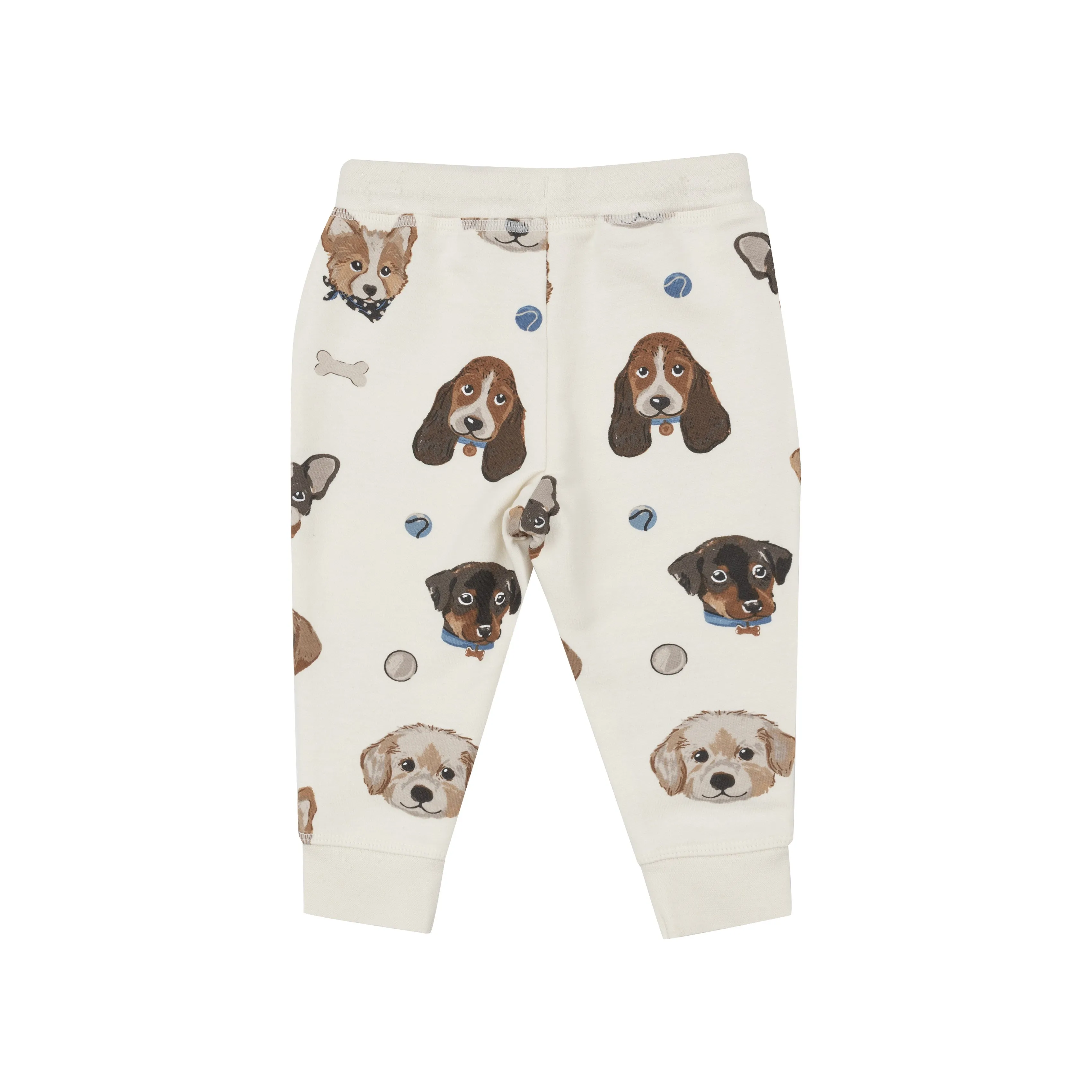 Angel Dear ||French Terry Vintage Puppy Faces - Raglan Sweatshirt & Jogger Set