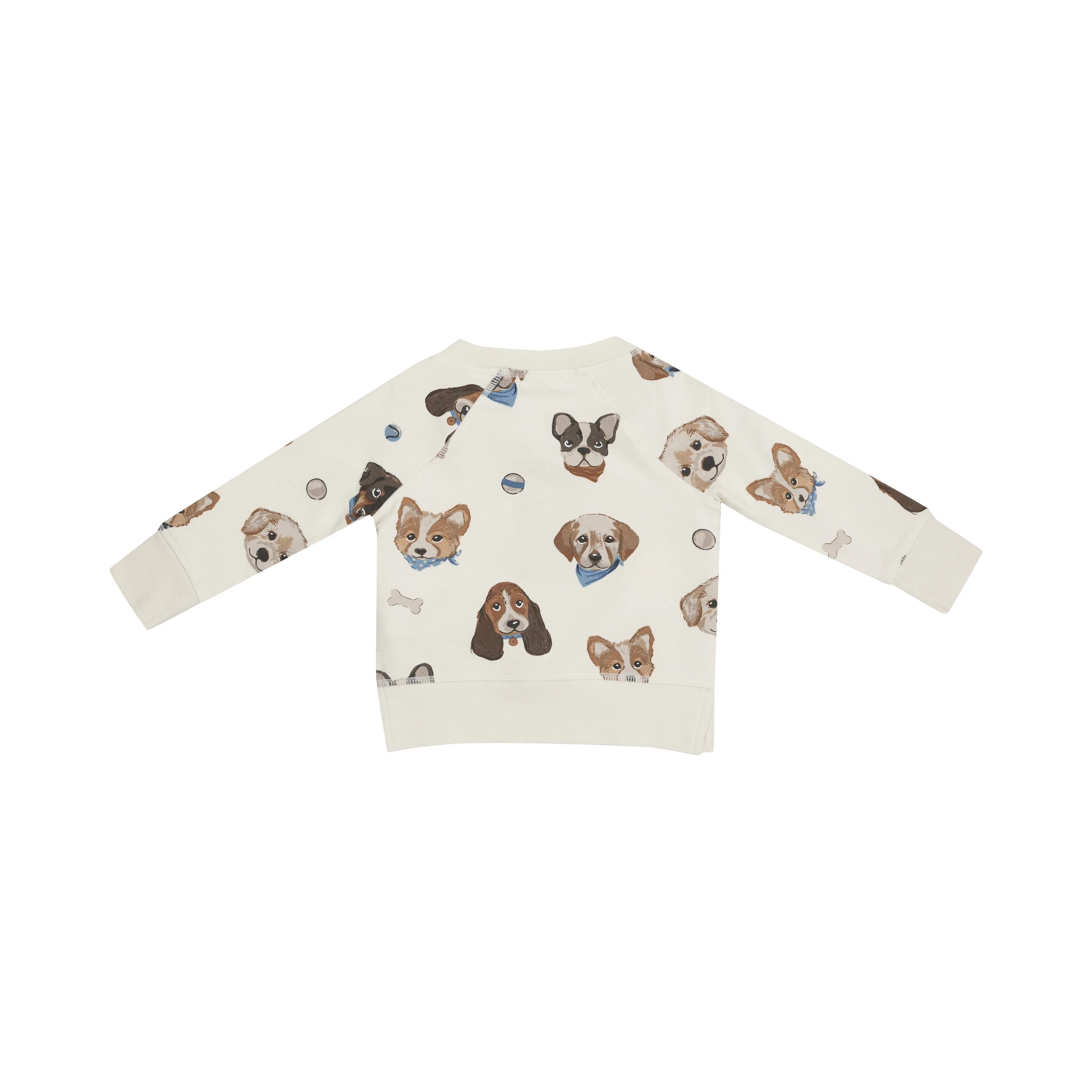 Angel Dear ||French Terry Vintage Puppy Faces - Raglan Sweatshirt & Jogger Set