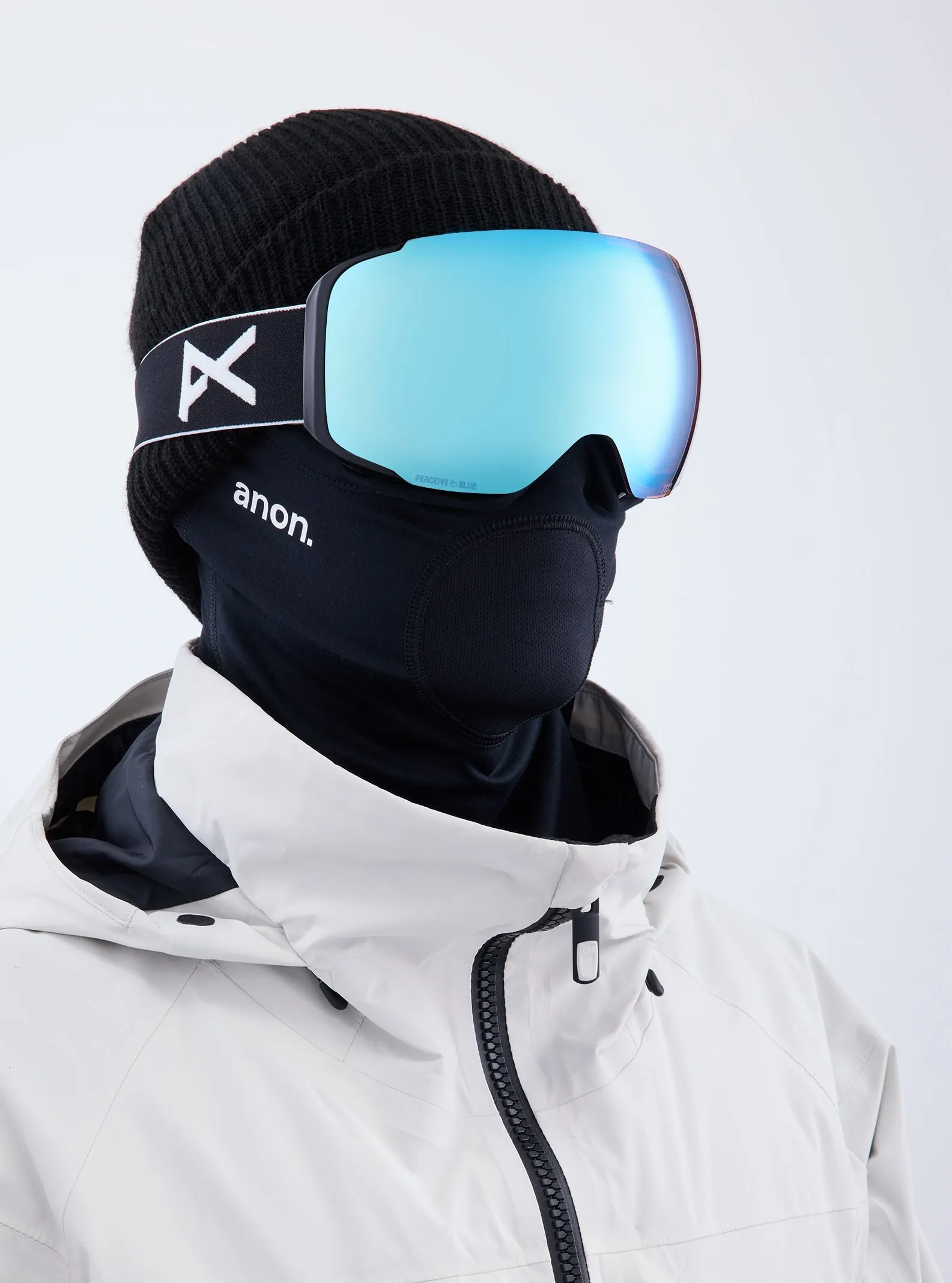 Anon M2 Goggles MFI Face mask & Spare Lens Mens Low Bridge Fit 2023 Black / Perceive Variable Blue Lens