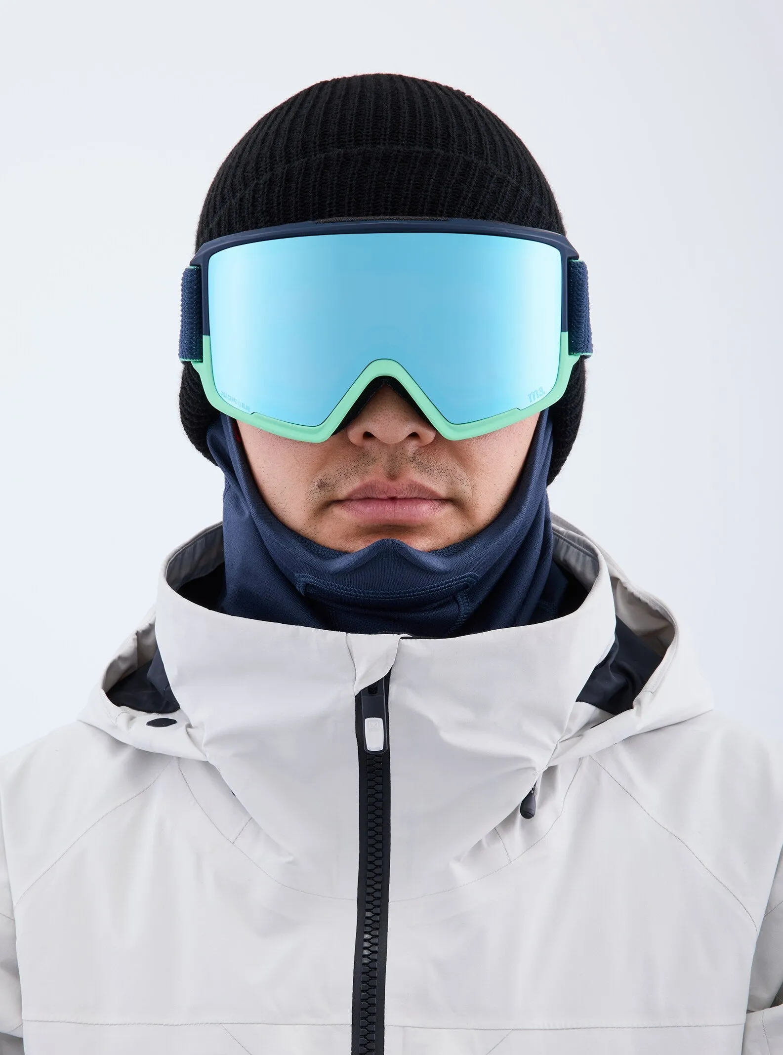 Anon M3 Goggles MFI Face mask & Spare Lens Mens 2023 Low Bridge Fit Navy / Perceive Variable Blue Lens