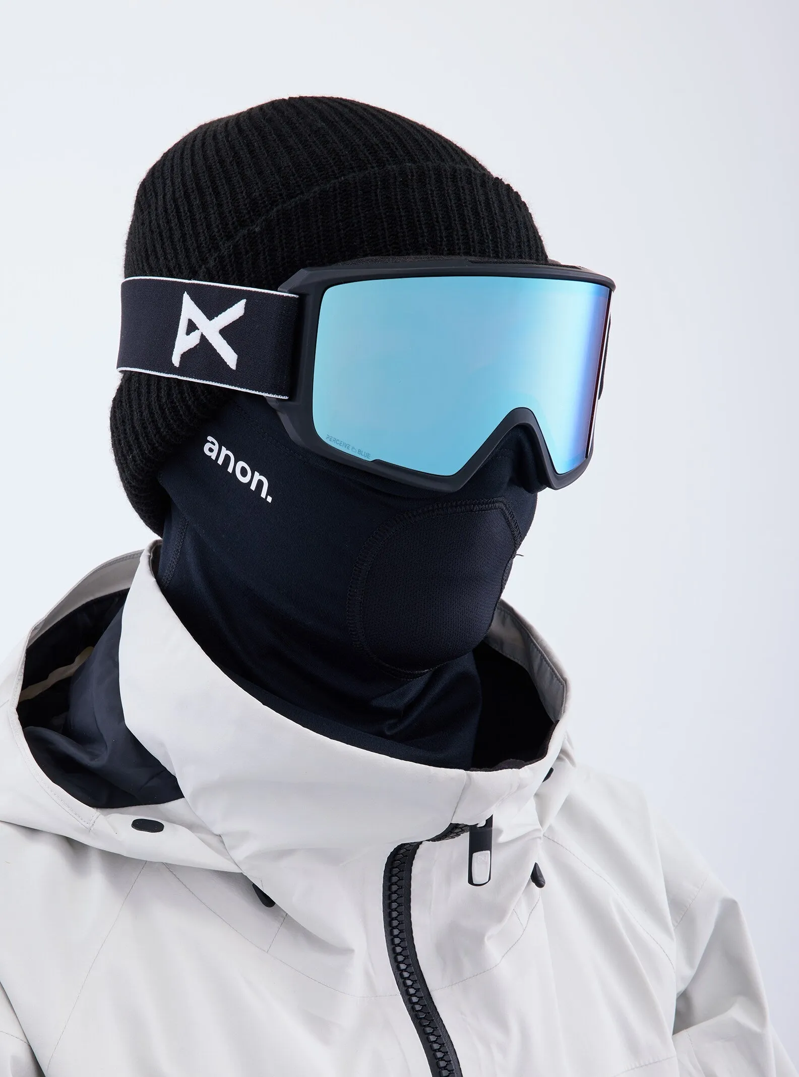 Anon M3 Goggles MFI Face mask & Spare Lens Mens Low Bridge Fit 2023 Black / Perceive Variable Blue Lens