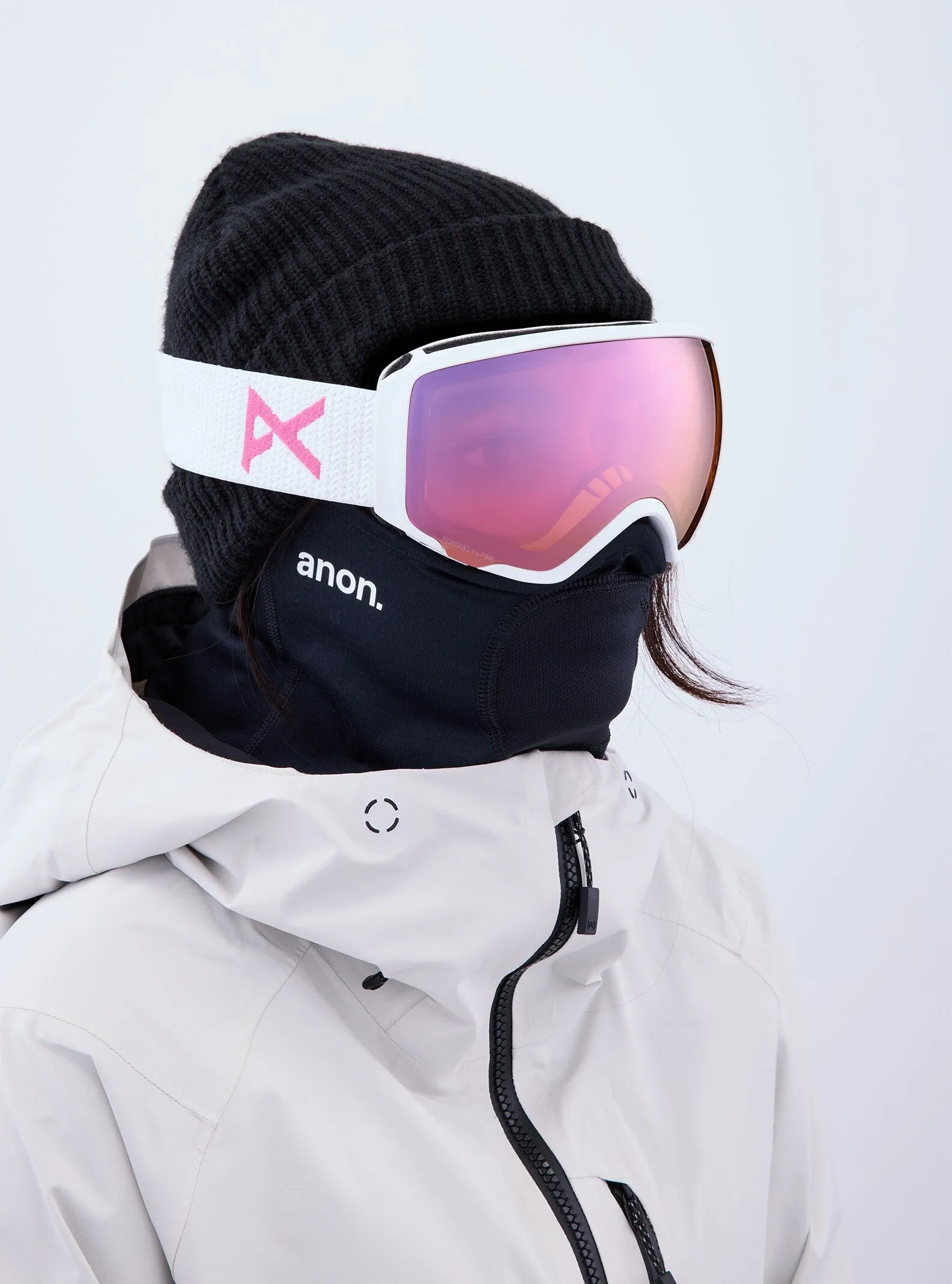 Anon WM1 Goggles MFI Face mask & Spare Lens Womens 2023 White / Perceive Cloudy Pink Lens