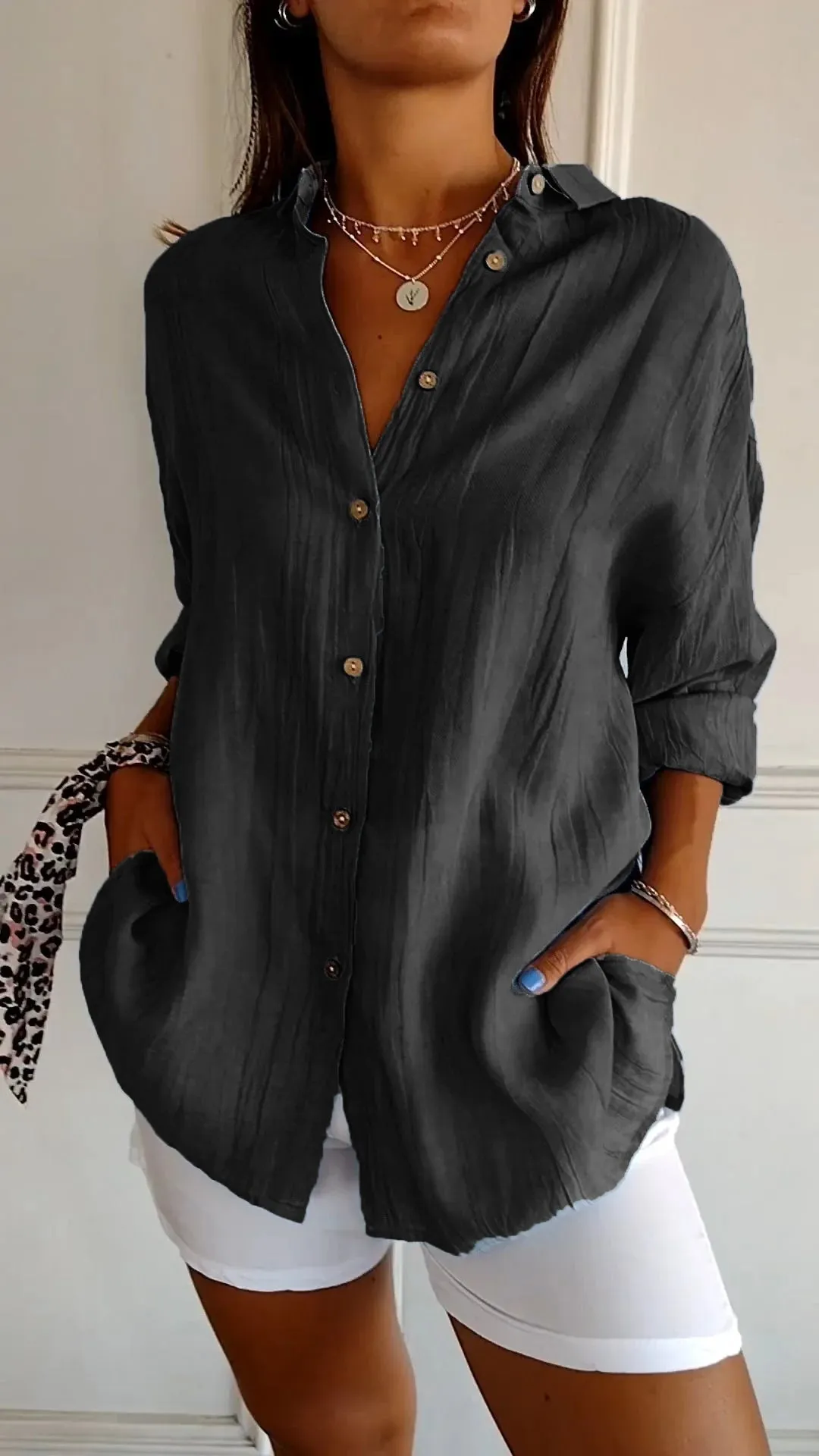 Antoaneta® | Elegant Shirt With Pleated Style