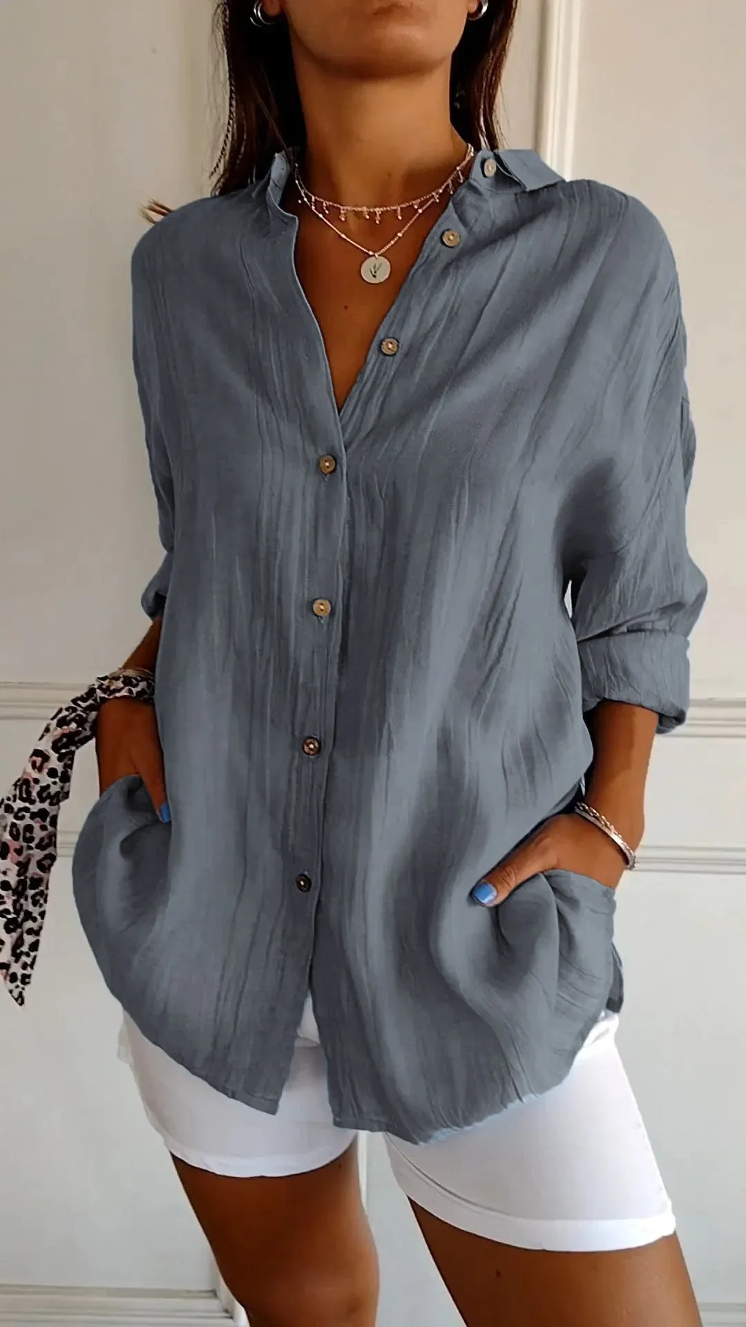Antoaneta® | Elegant Shirt With Pleated Style