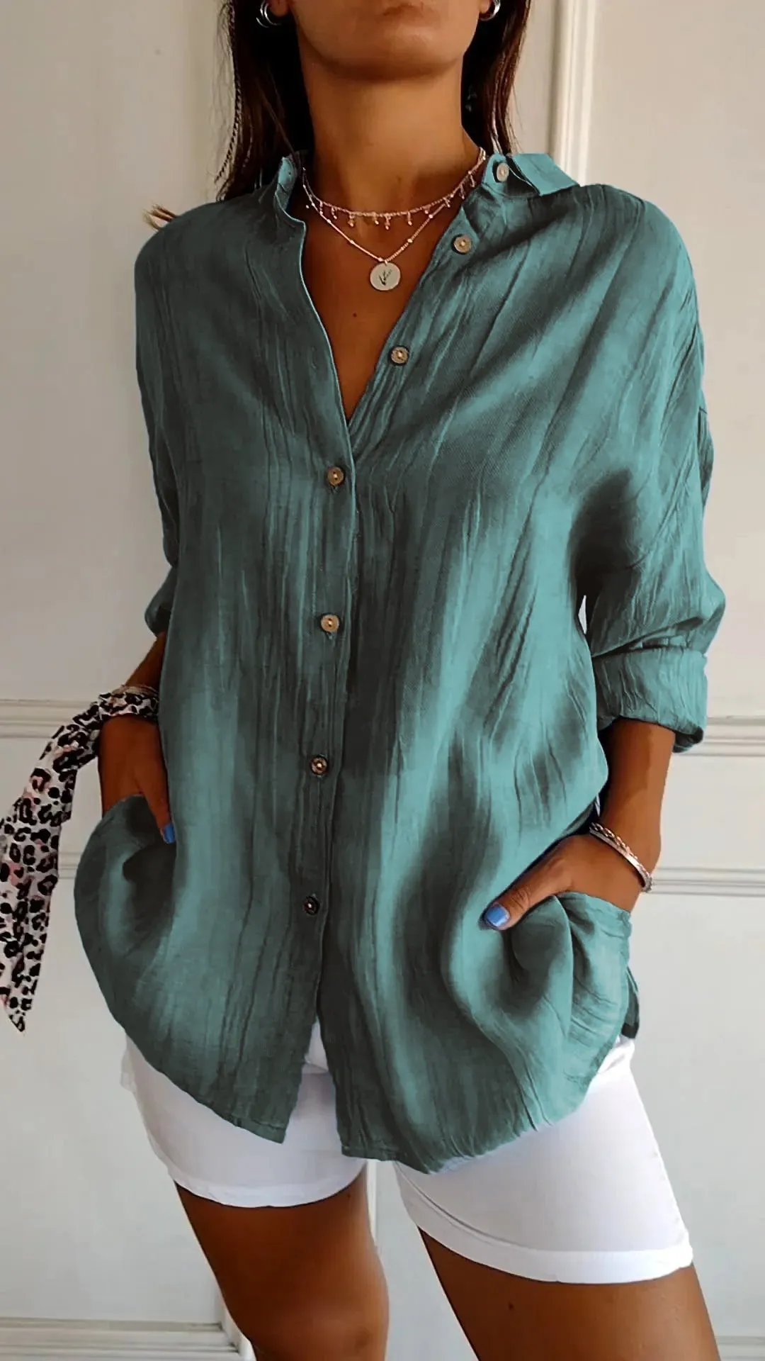 Antoaneta® | Elegant Shirt With Pleated Style