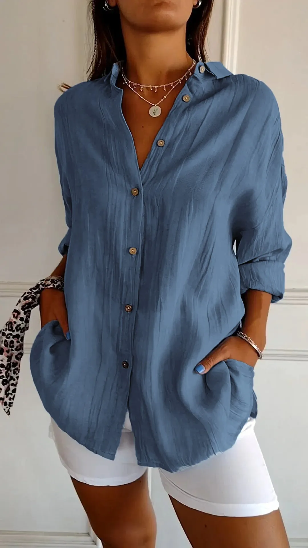 Antoaneta® | Elegant Shirt With Pleated Style