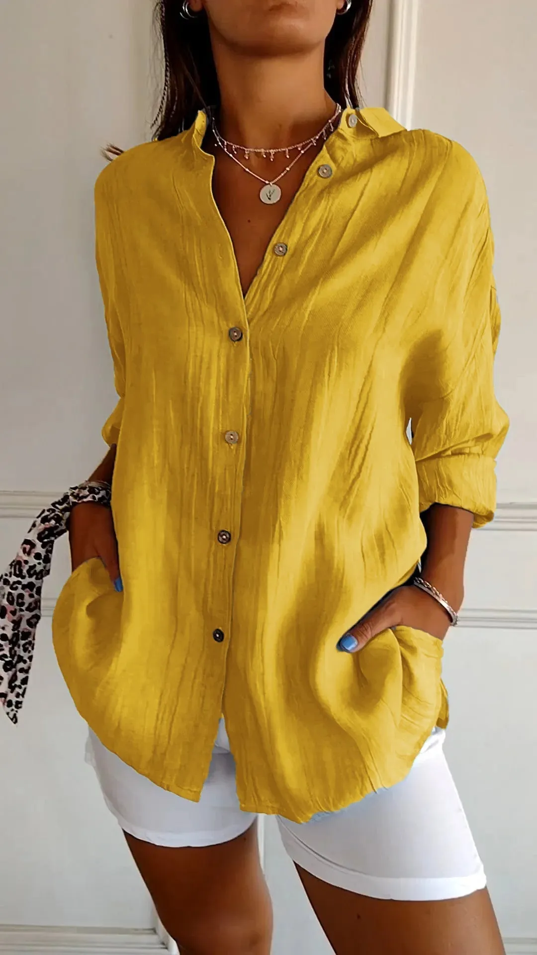 Antoaneta® | Elegant Shirt With Pleated Style