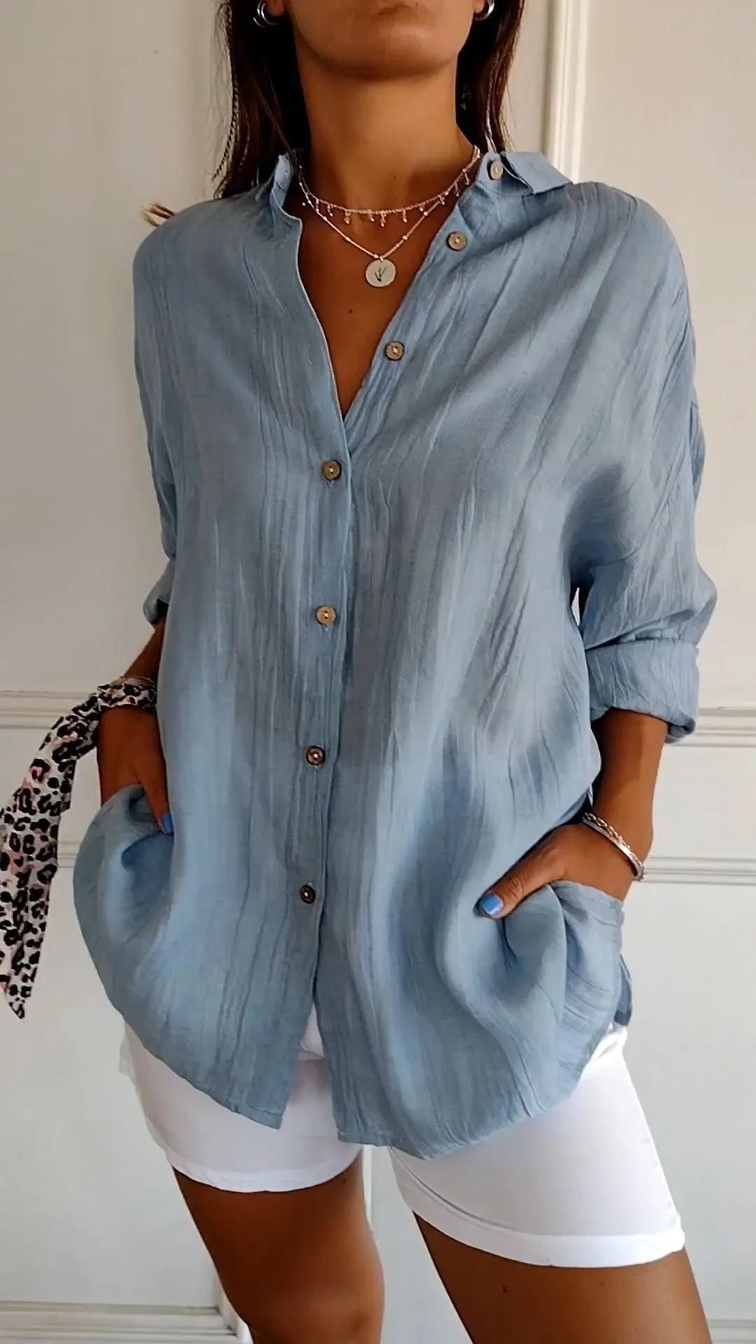 Antoaneta® | Elegant Shirt With Pleated Style