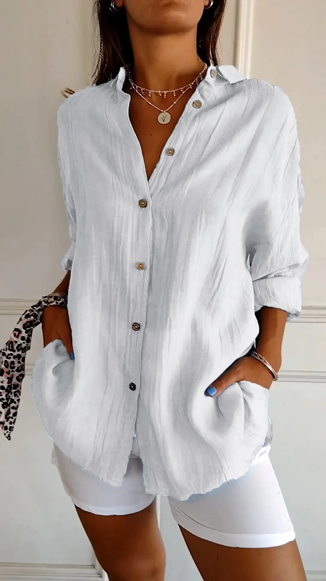 Antoaneta® | Elegant Shirt With Pleated Style