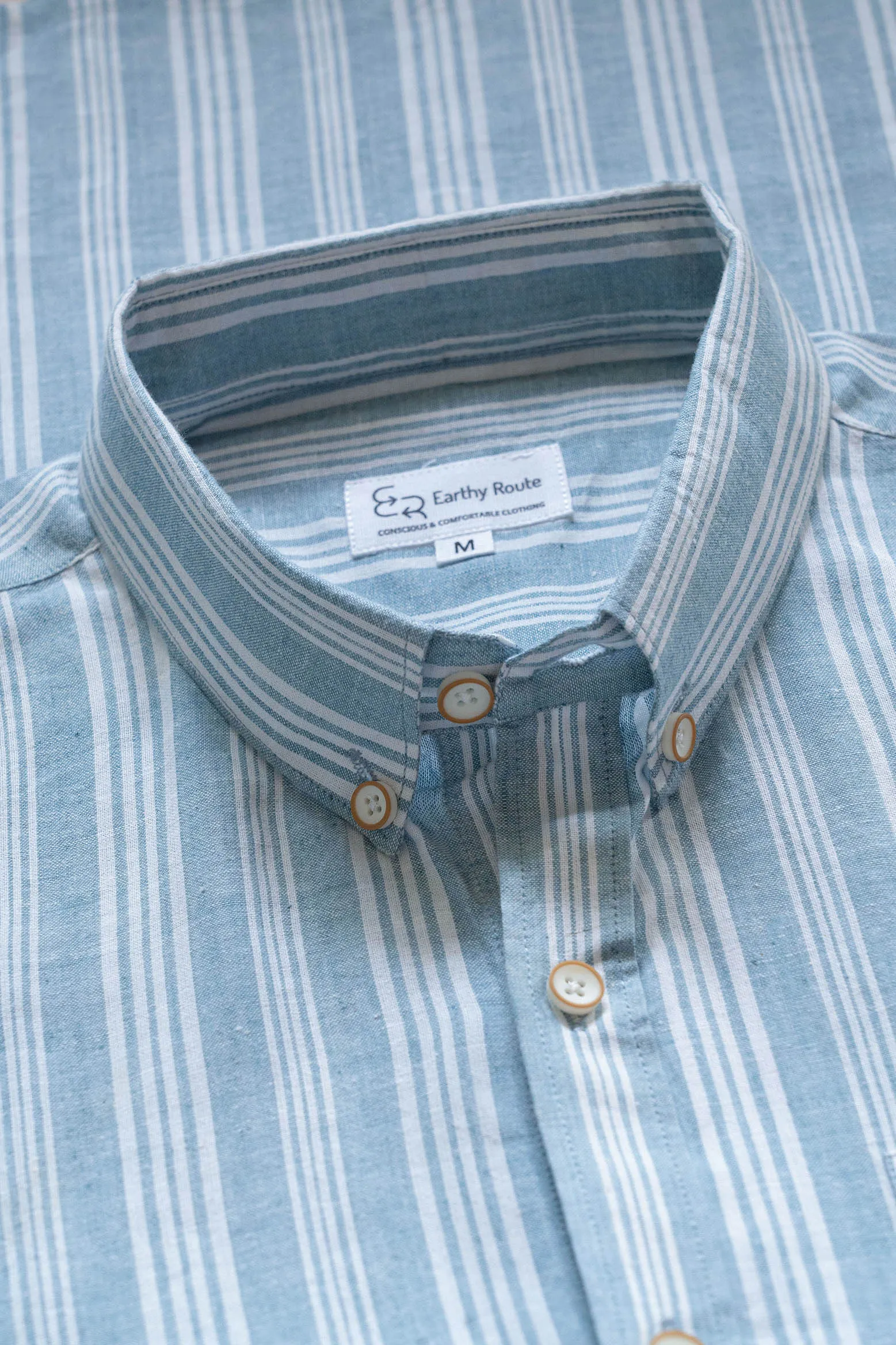 Aqua Blue Stripes · Button Down Collar · Full Sleeve Shirt