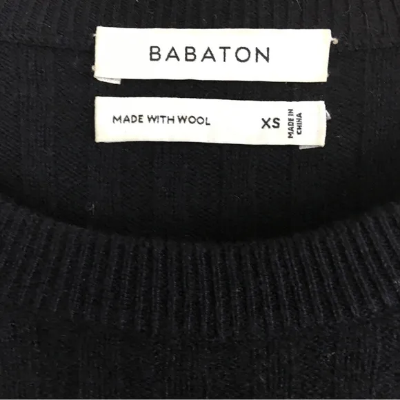 ARITZIA Babaton Nathaniel Ribbed Crop Black Sweater Size XS