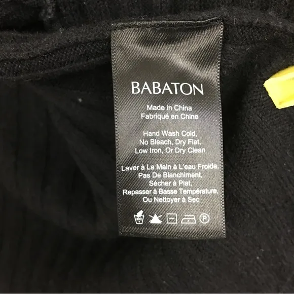 ARITZIA Babaton Nathaniel Ribbed Crop Black Sweater Size XS