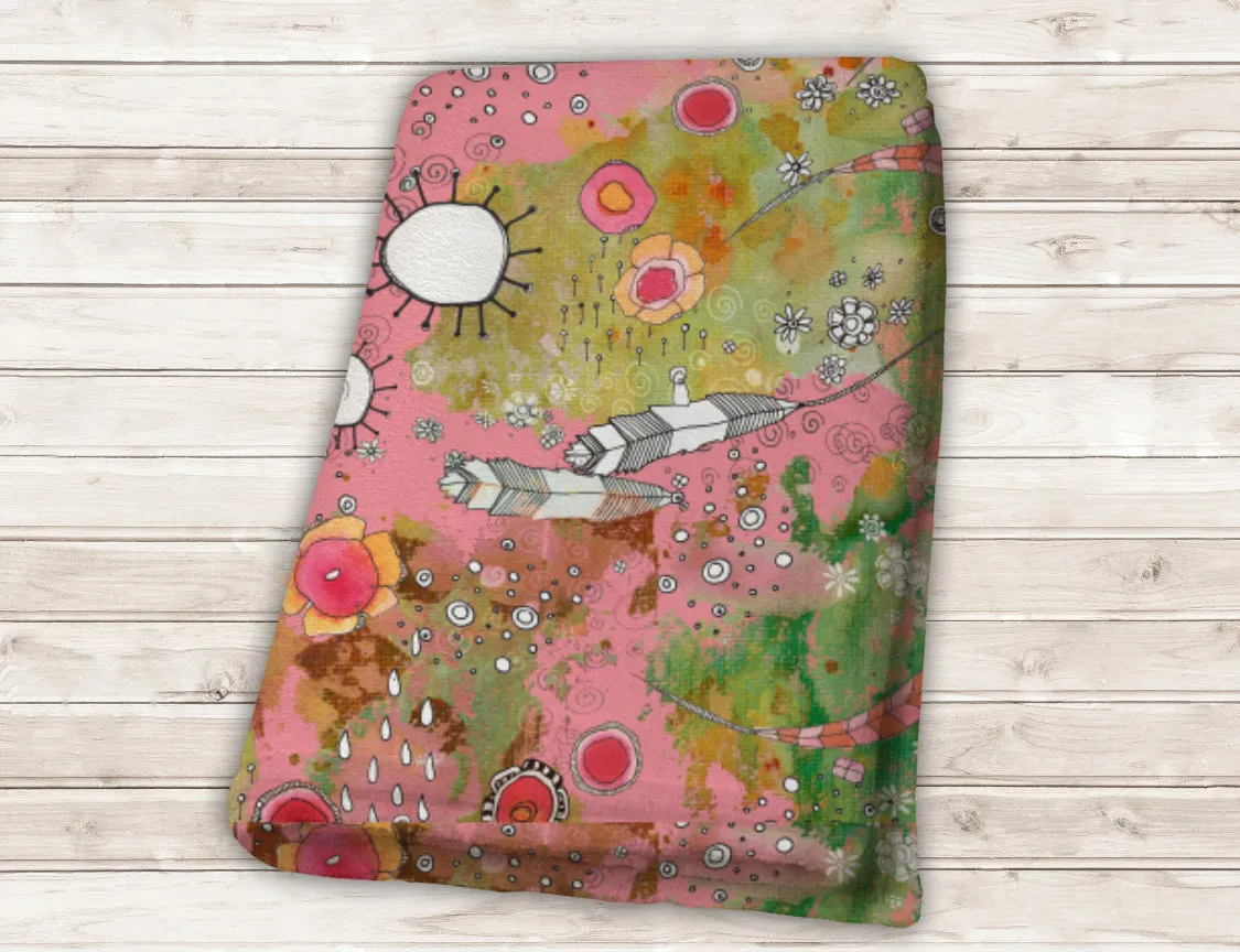 Bathroom Set 'Pink Feathers'