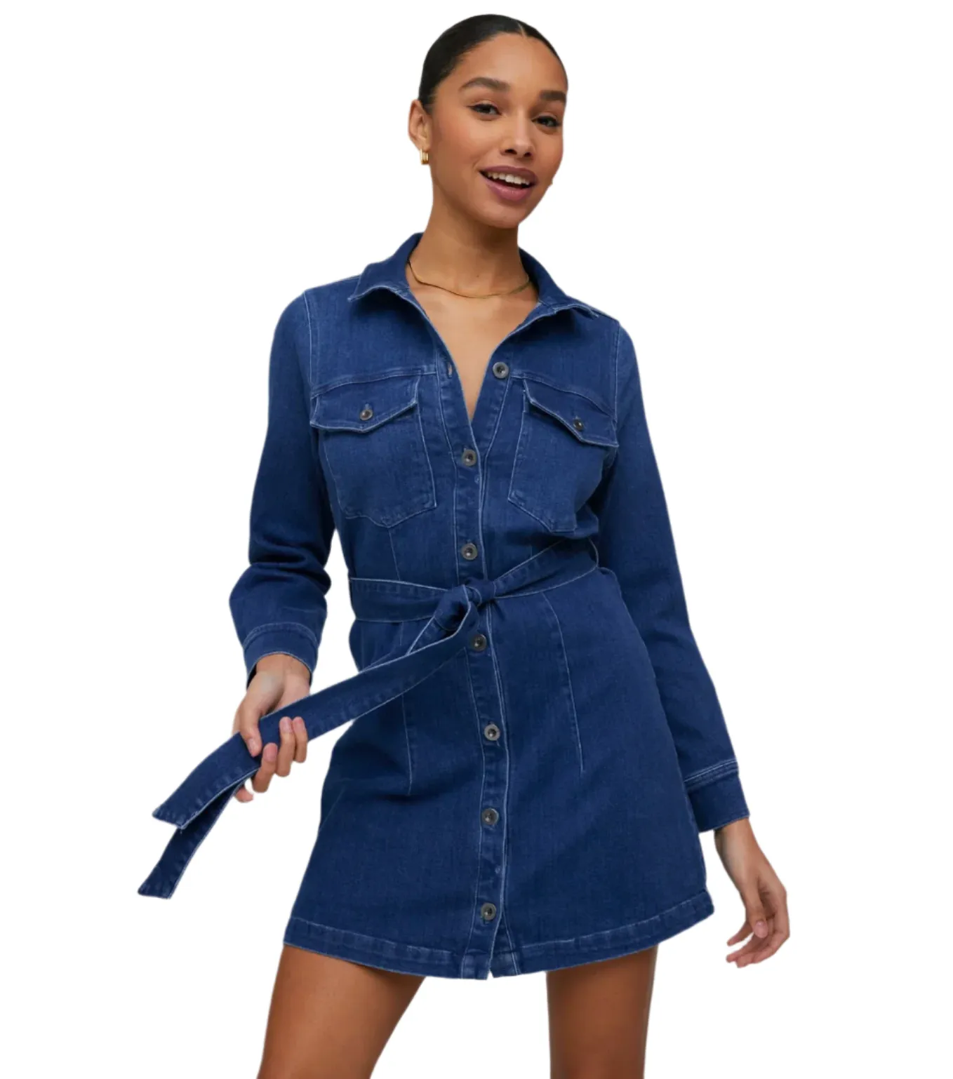 Bella Dahl Kennedy Flap Pocket Denim Shirt Dress