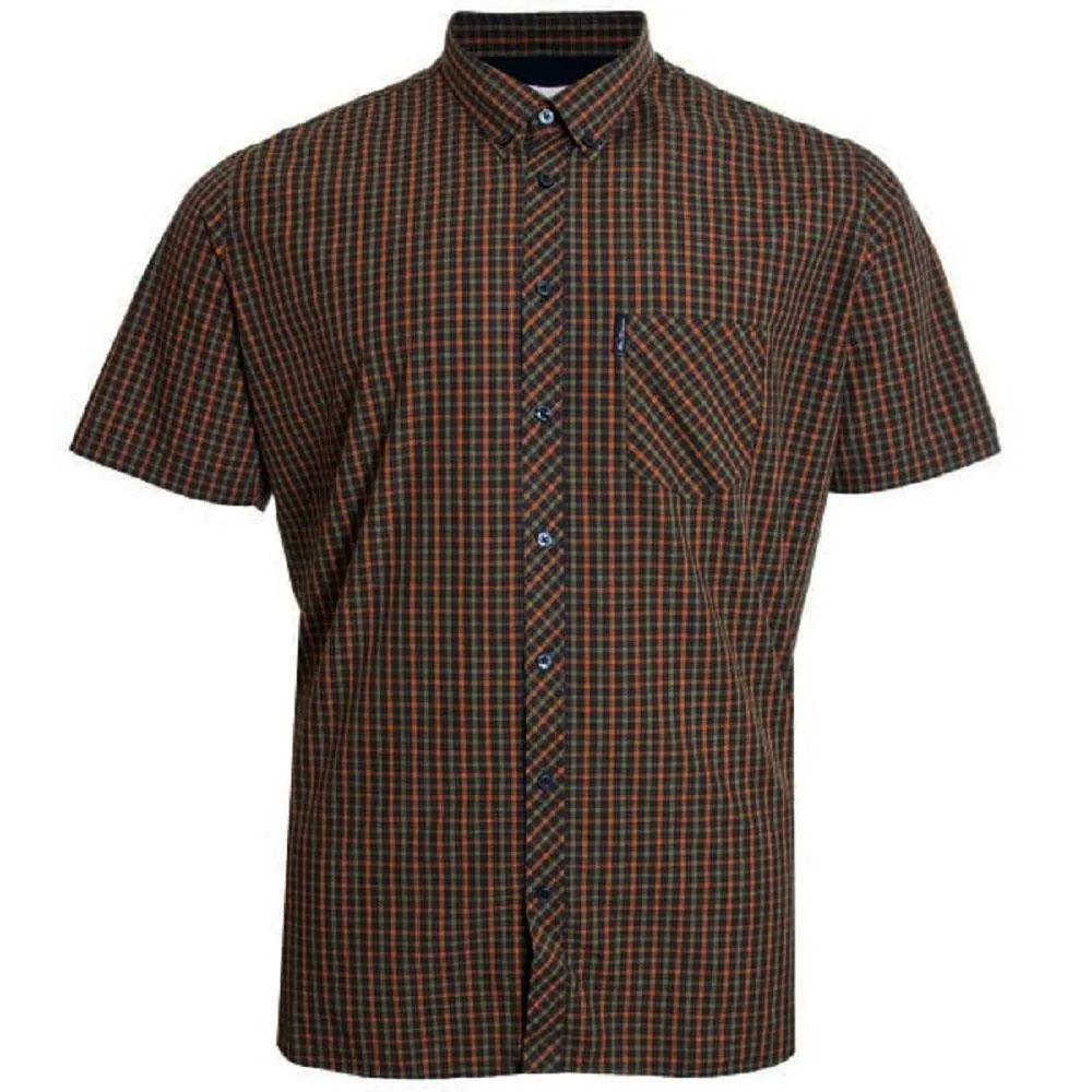 Ben Sherman Signature House Check Short Sleeve Shirt For Mens (0059144) in Pale Blue, 2XL-5XL