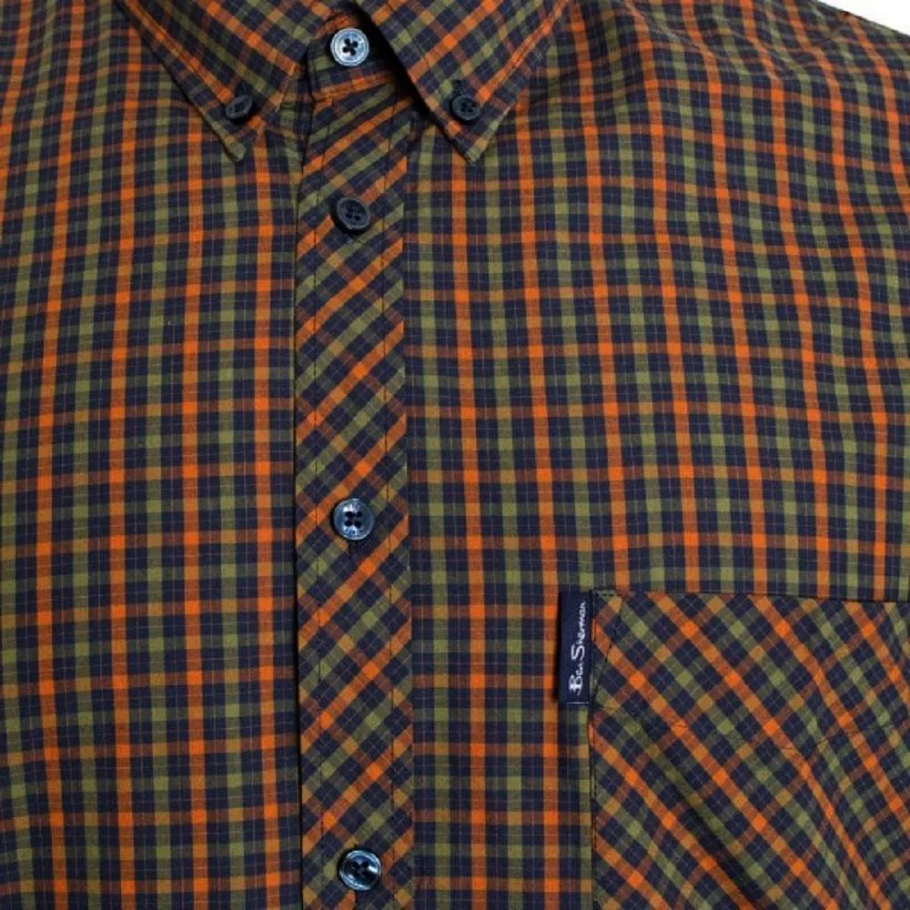Ben Sherman Signature House Check Short Sleeve Shirt For Mens (0059144) in Pale Blue, 2XL-5XL