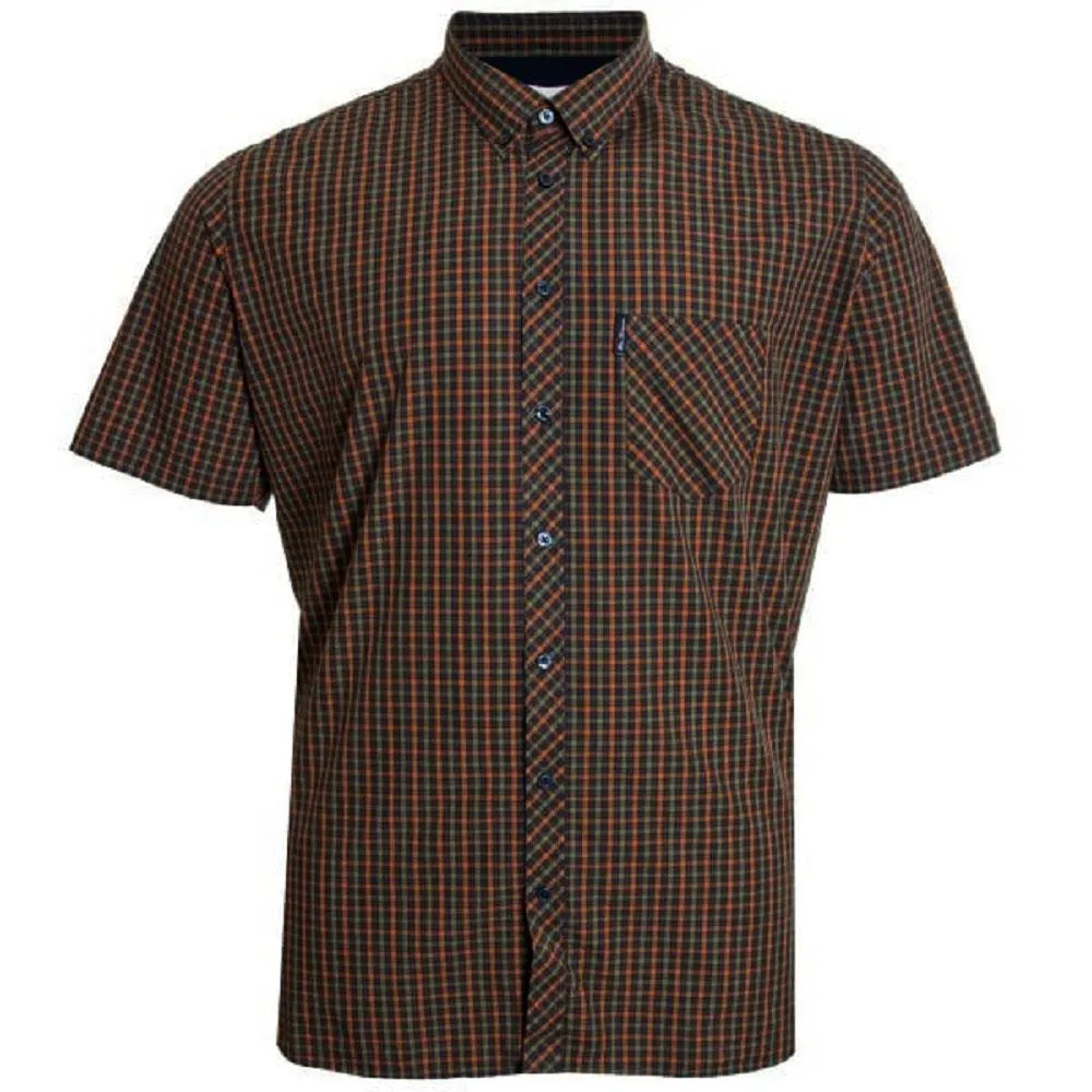 Ben Sherman Signature House Check Short Sleeve Shirt For Mens (0059144) in Pale Blue, 2XL-5XL