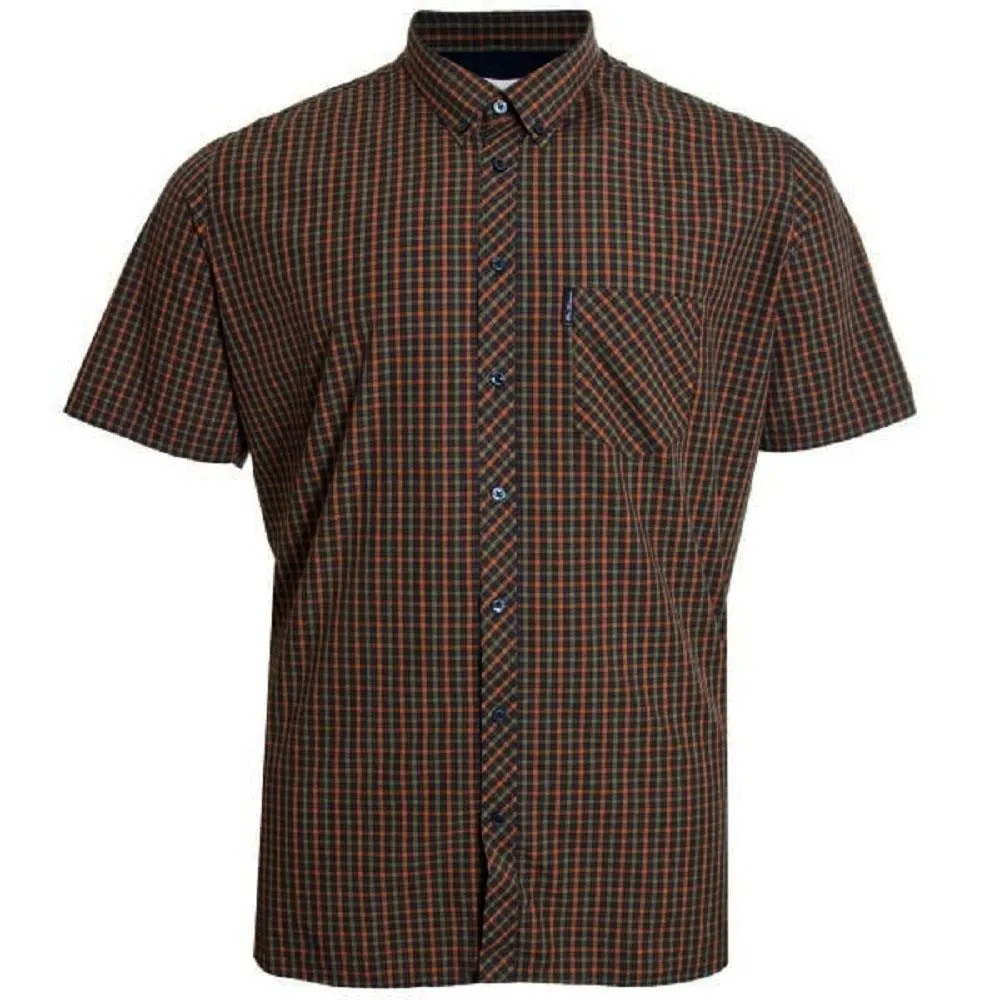 Ben Sherman Signature House Check Short Sleeve Shirt For Mens (0059144) in Pale Blue, 2XL-5XL