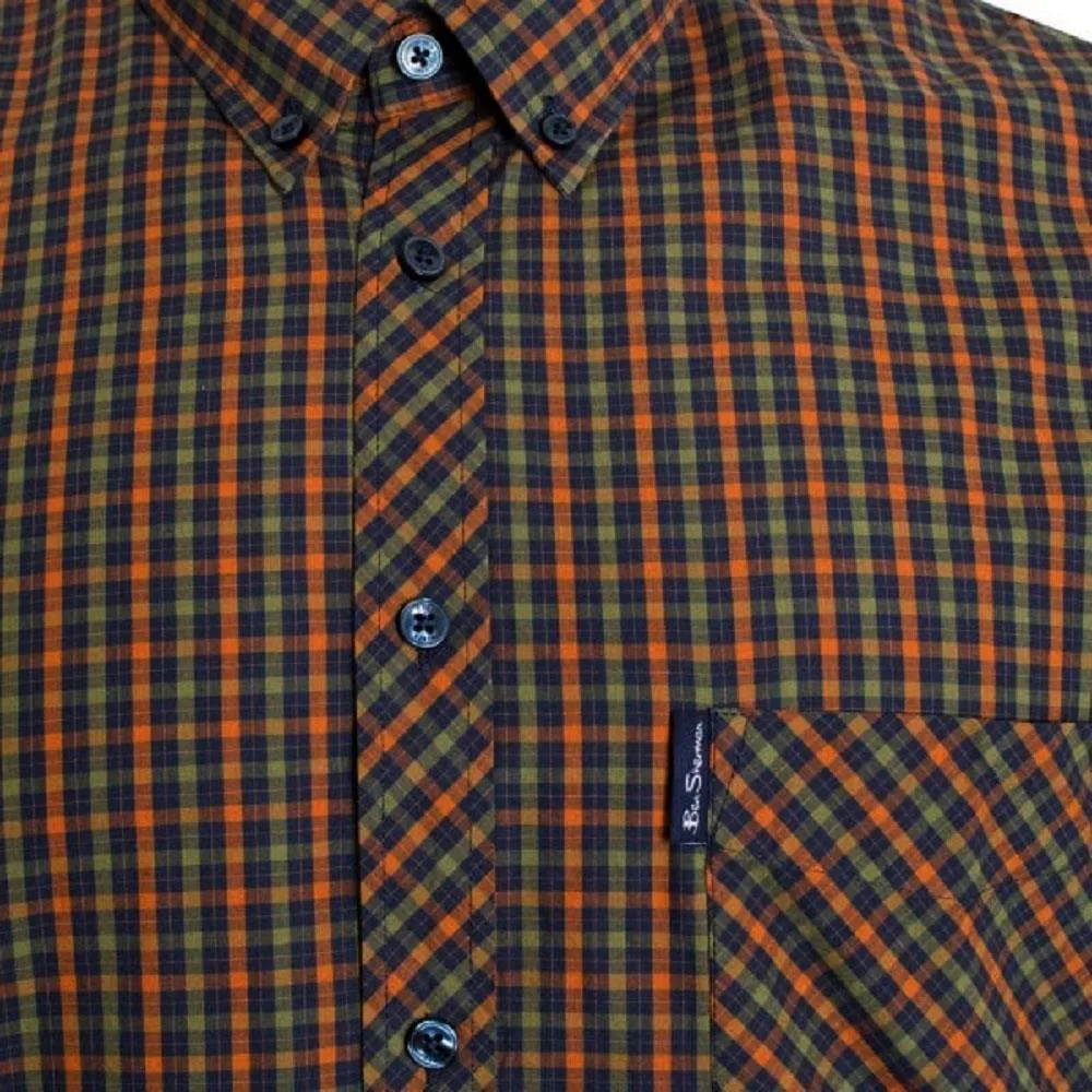 Ben Sherman Signature House Check Short Sleeve Shirt For Mens (0059144) in Pale Blue, 2XL-5XL