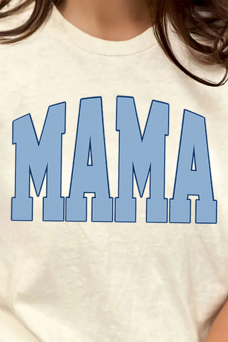 Blue Arched Mama Short Sleeve Relaxed Fit T-Shirt
