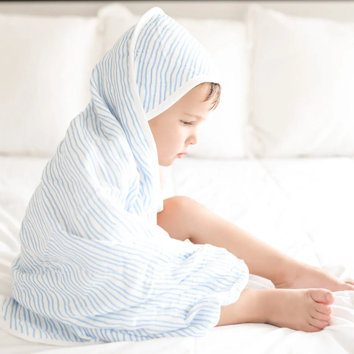 Blue Wave Hooded Towel Set