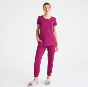 Bordeaux Modal Magnetic Nursing Pajamas