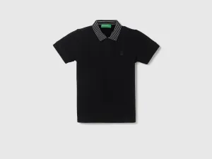 Boys Textured Polo Collar T-Shirt