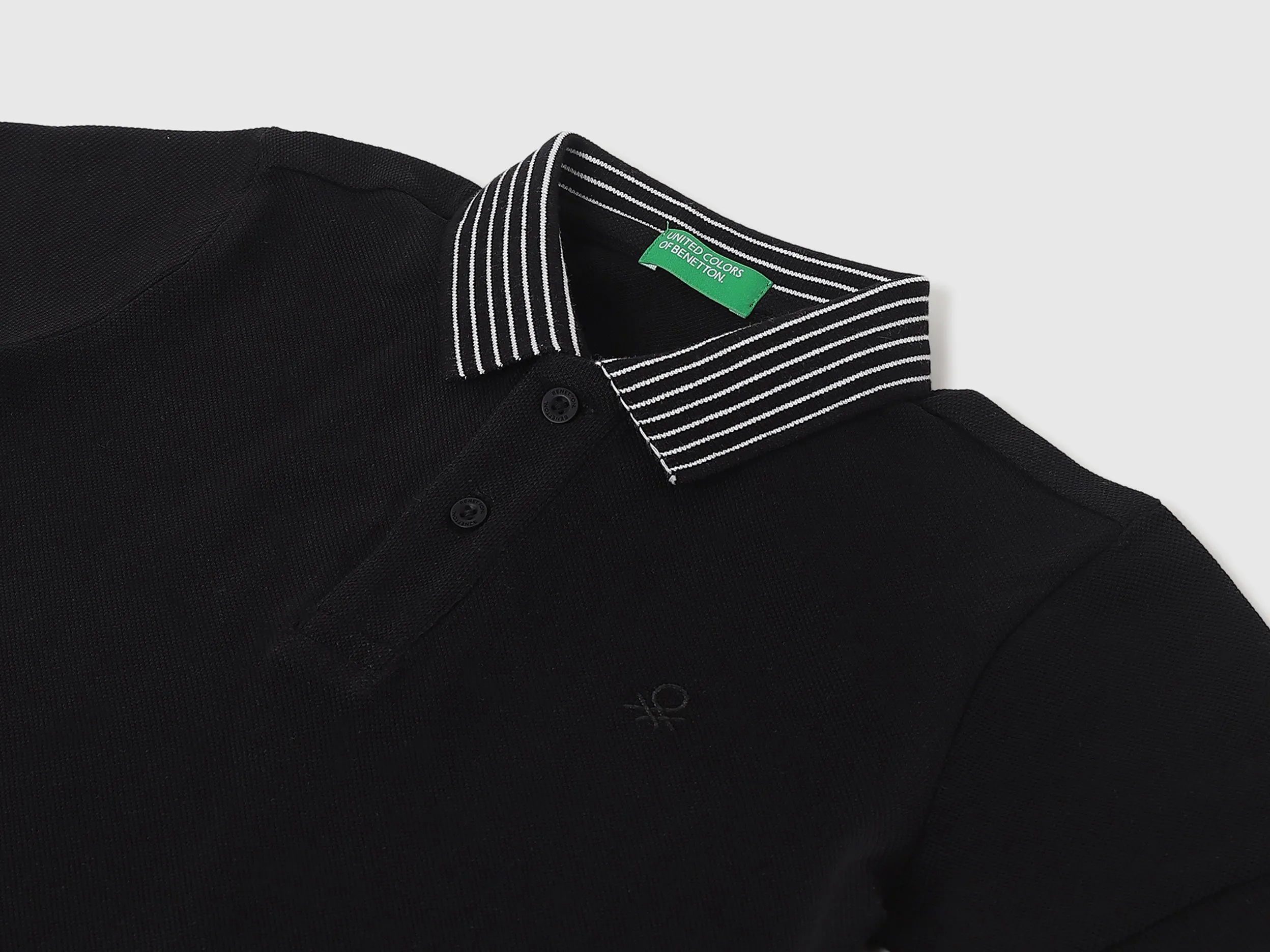Boys Textured Polo Collar T-Shirt