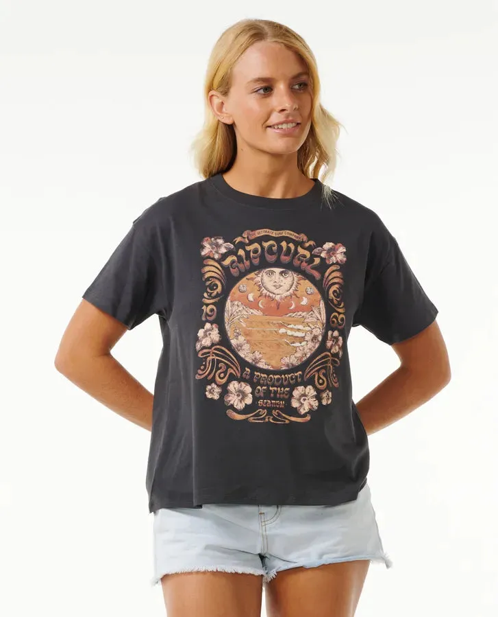 Celestial Search Relaxed Tee - Washed Black