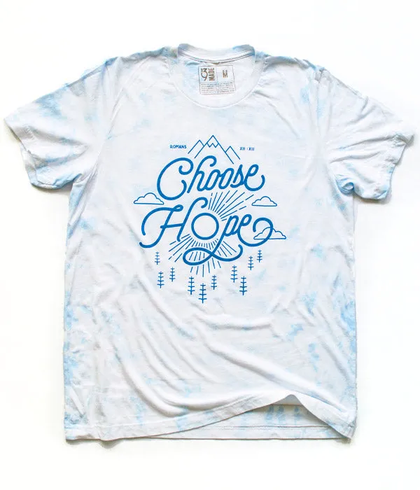 Choose Hope Tie Dye Tee - Sky Blue