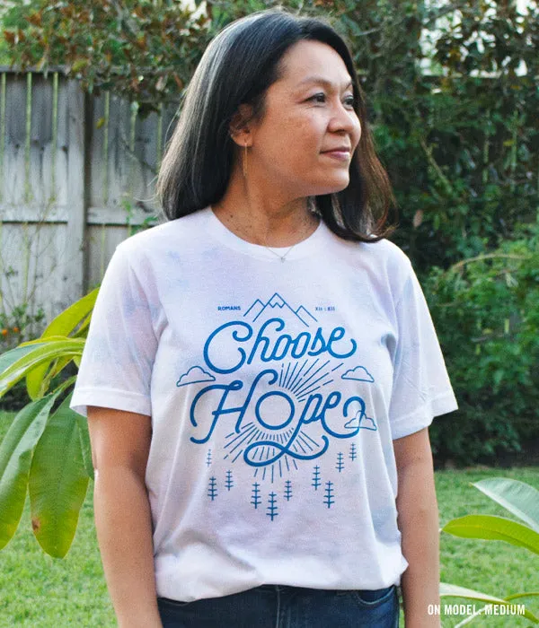 Choose Hope Tie Dye Tee - Sky Blue
