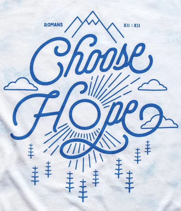 Choose Hope Tie Dye Tee - Sky Blue