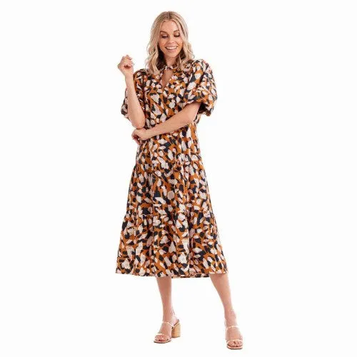 Christine Tiered Rust Dress