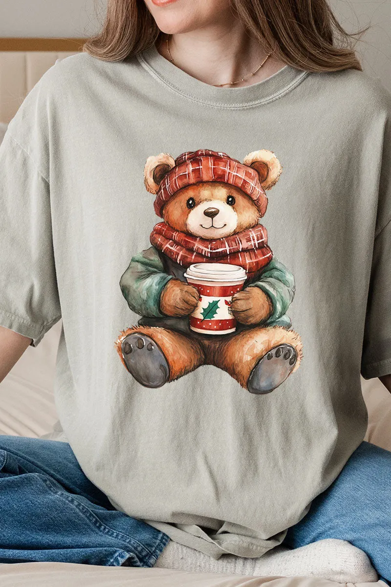 Christmas Wishes Bear Comfort Colors Adult Ring-Spun Cotton Tee