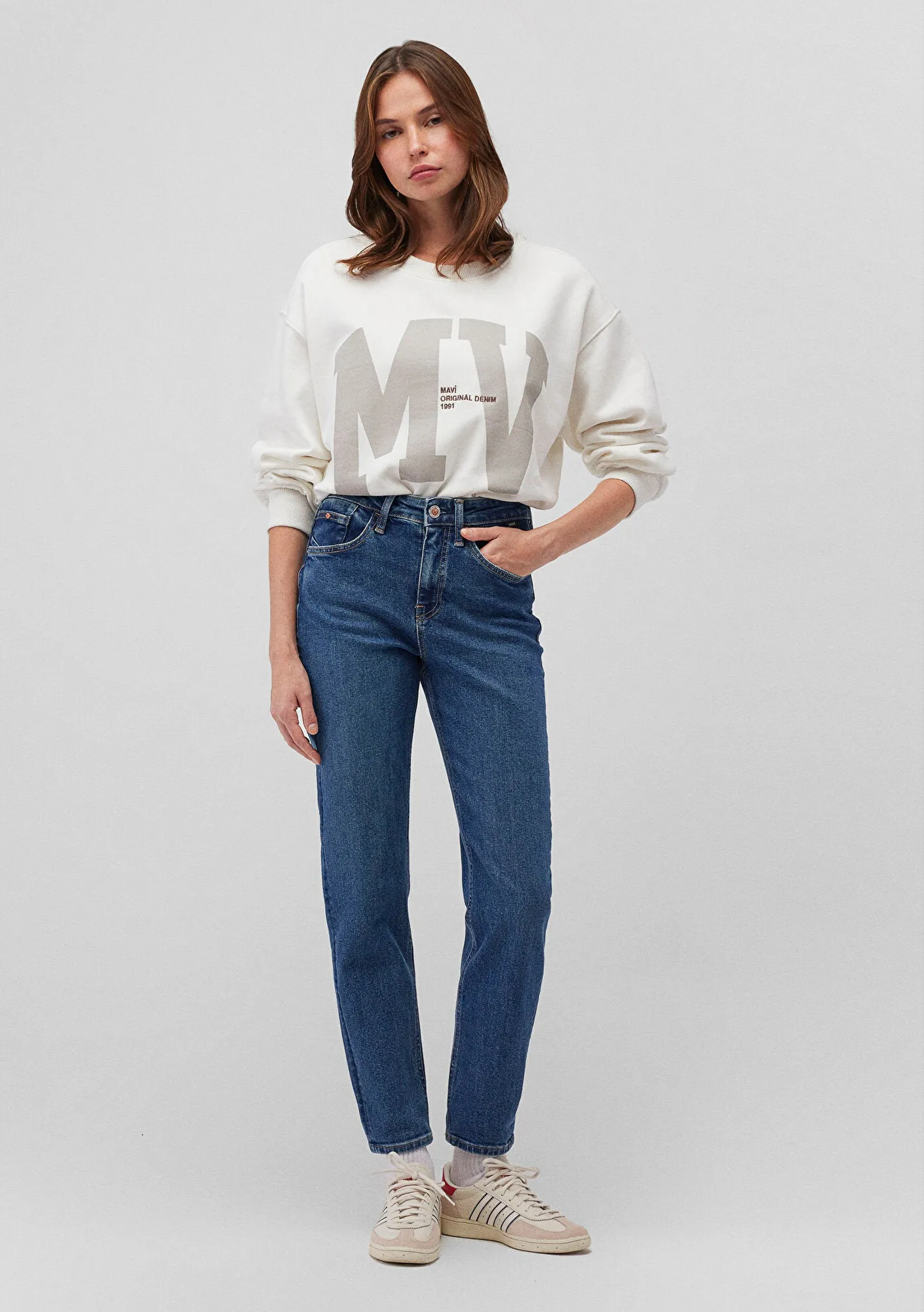 Cindy Mid Brushed College Jean Pants