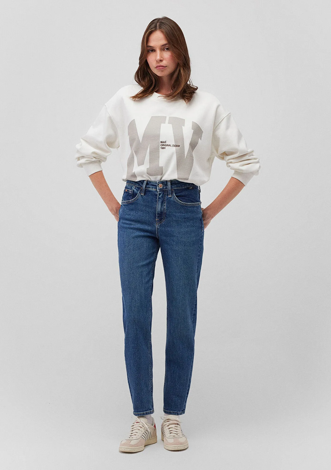 Cindy Mid Brushed College Jean Pants