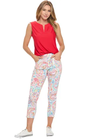 Claudia Slim Cropped Leggings - White