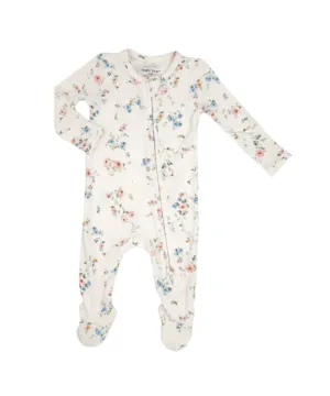 Climbing Roses Ribbed 2 Way Zipper Footie