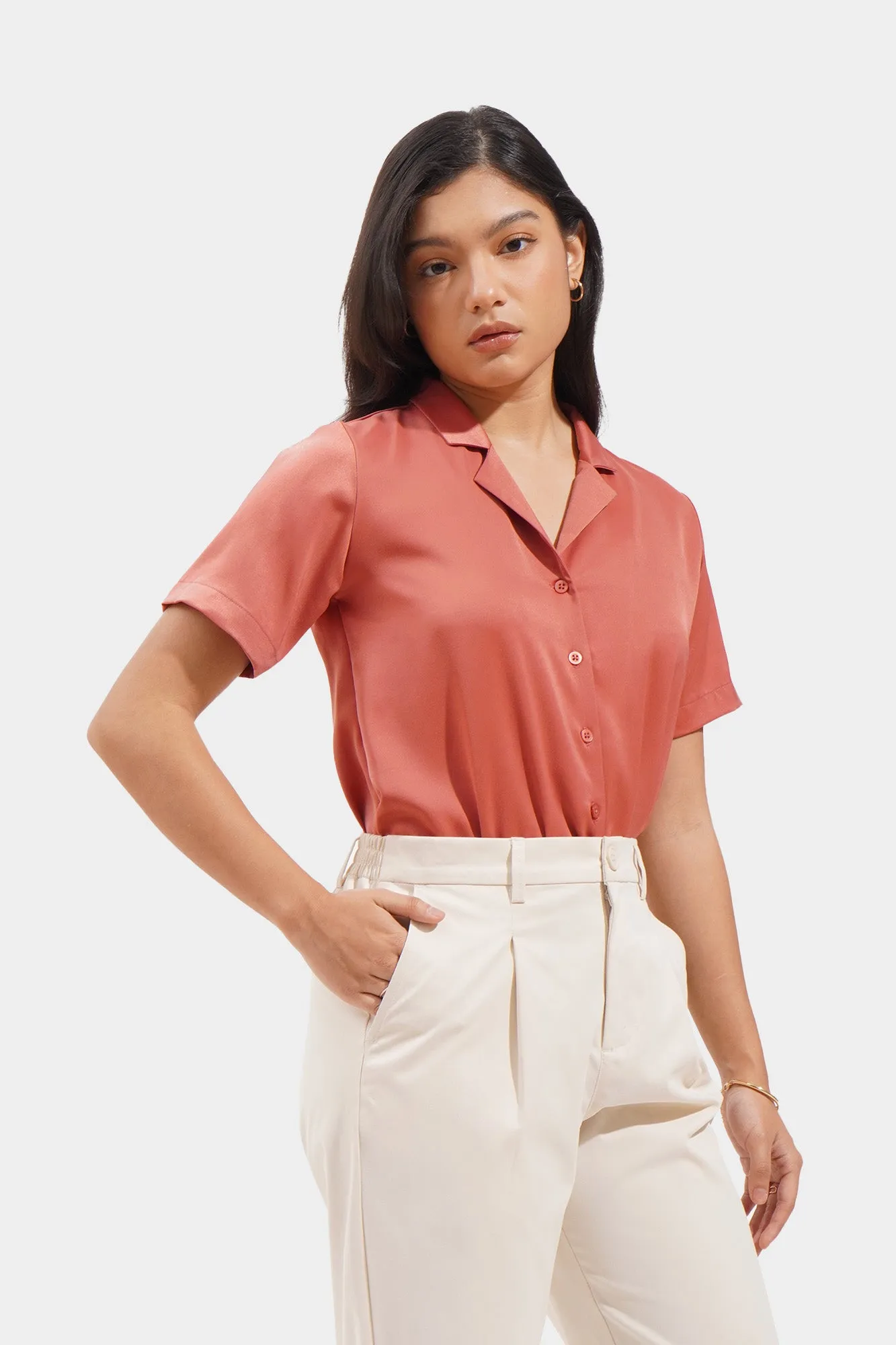 Closet Staples Button Down Satin Shirt