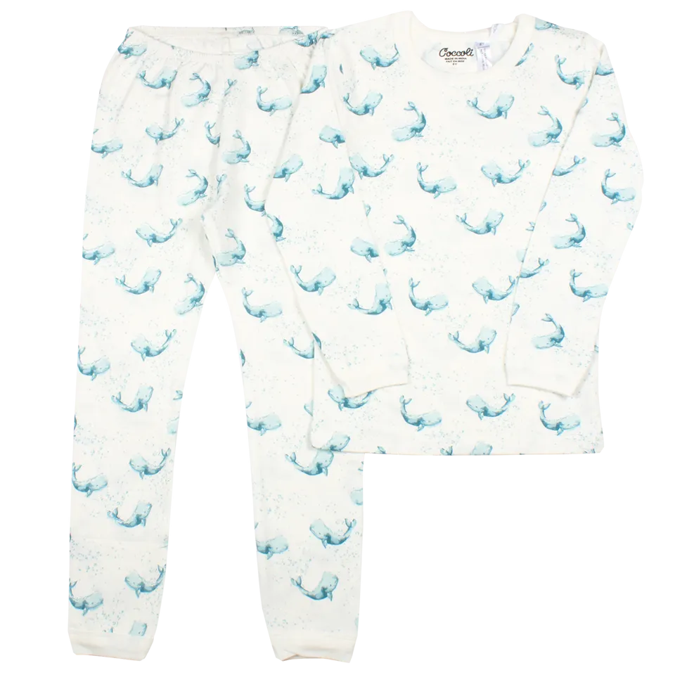 Coccoli  Kid Pyjama Blue Whales
