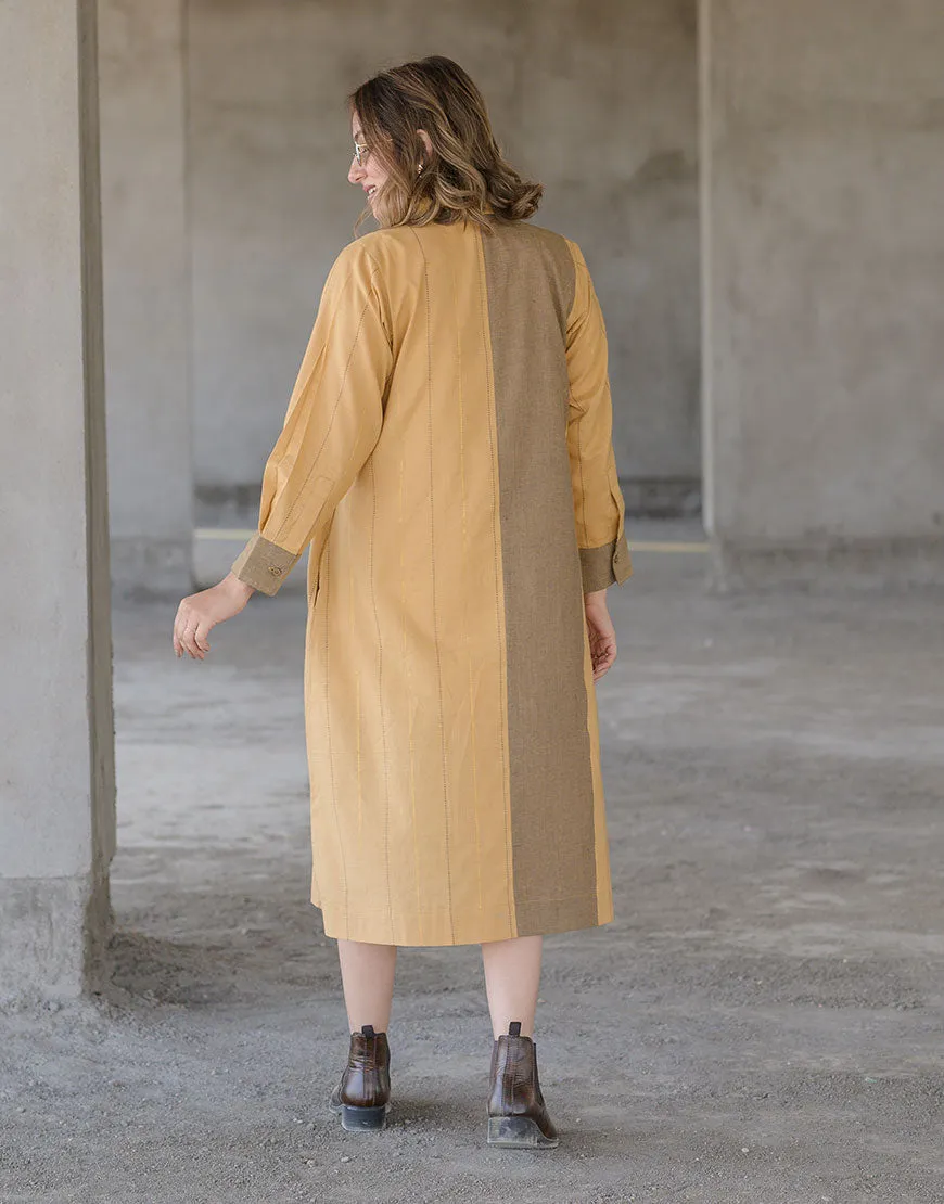 Coffee Bean Weave Shirt Dress