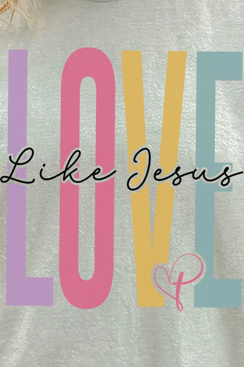 Colorblock Love Like Jesus Comfort Colors Adult Ring-Spun Cotton Tee