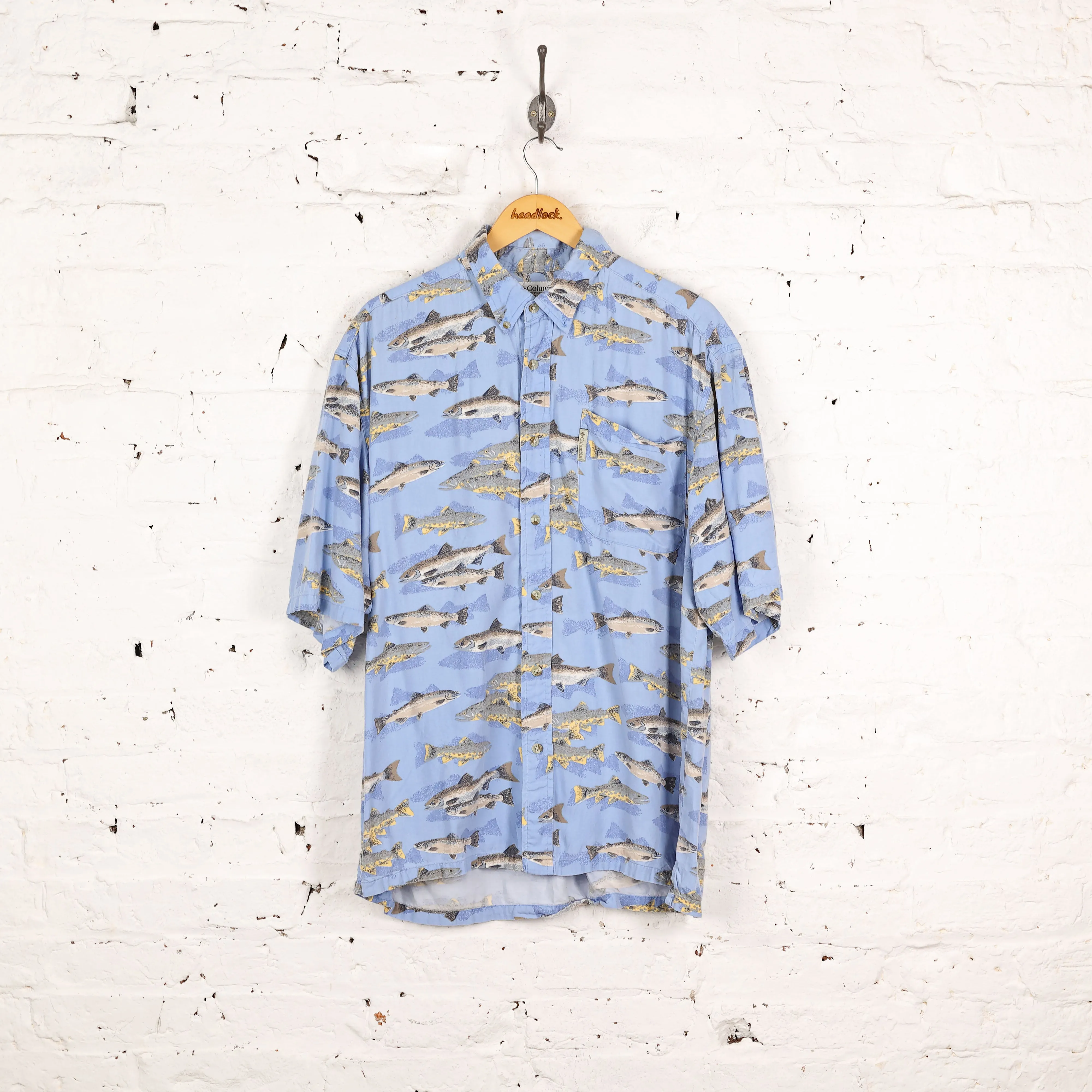 Columbia Fish Pattern Shirt - Blue - L