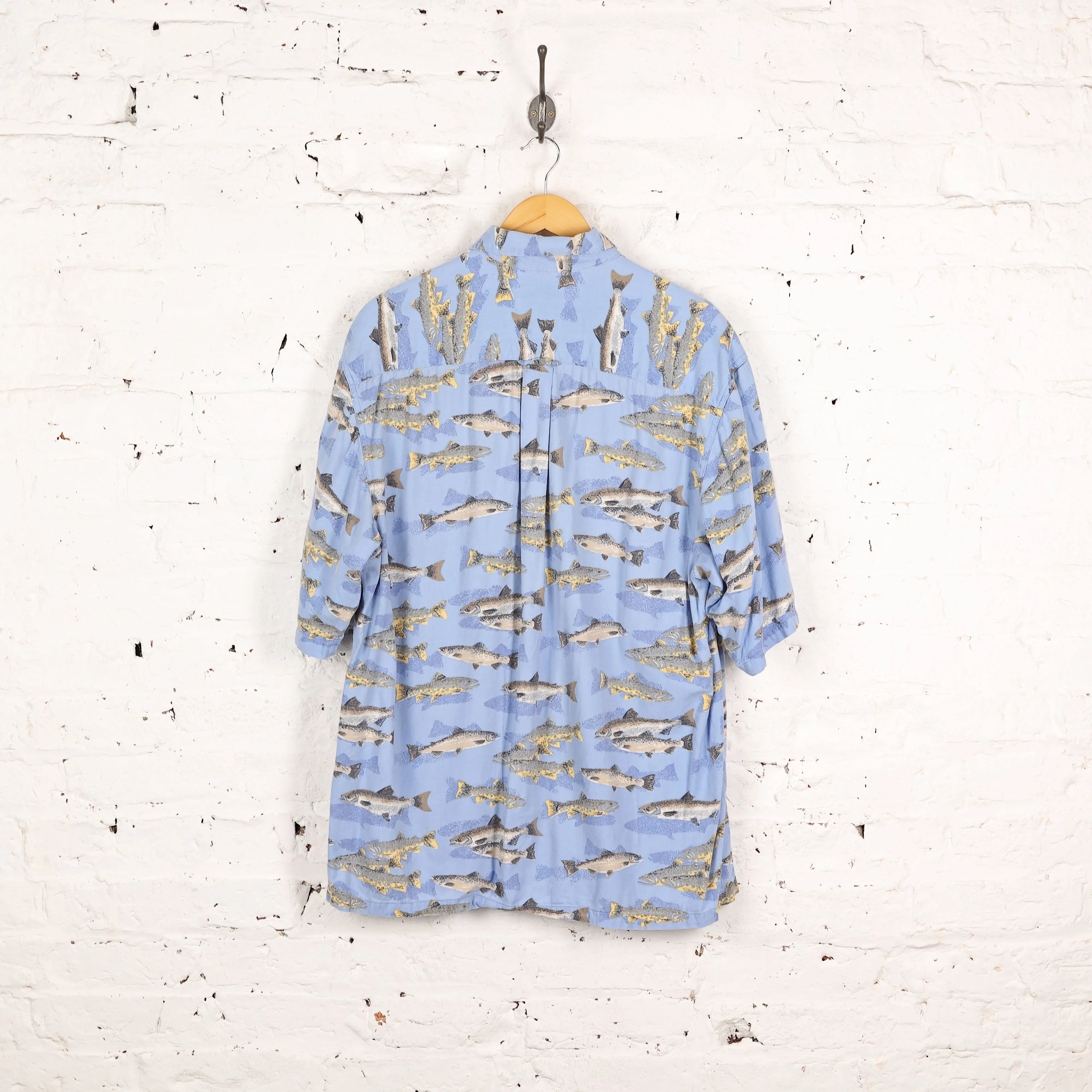 Columbia Fish Pattern Shirt - Blue - L