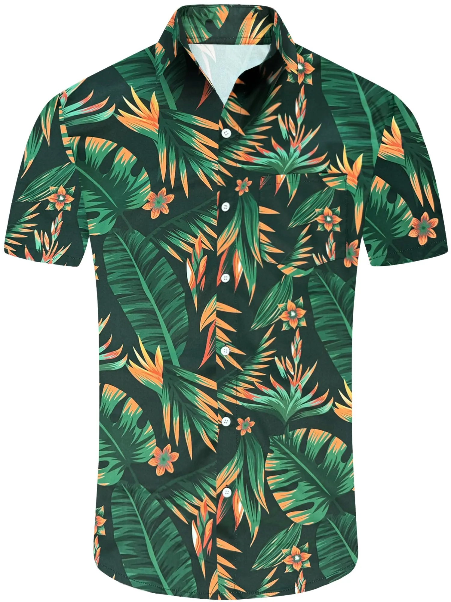 Comdecevis Men's Hawaiian Floral Shirts Short Sleeve Button Down Tropical Summer Beach Shirts